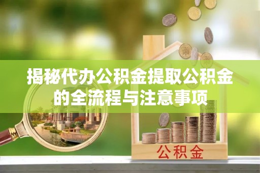 苗栗揭秘代办公积金提取公积金的全流程与注意事项